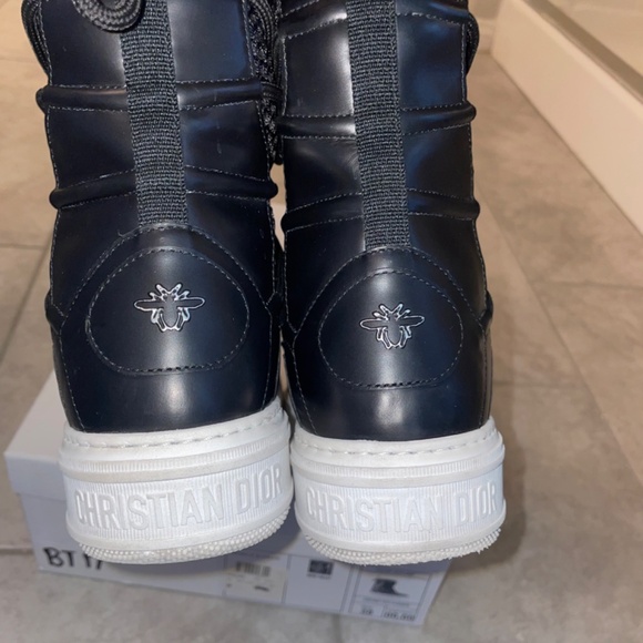 CHRISTIAN DIOR Black Leather/Mesh Resille Dior Solar Flat Boot Size 38/8 - Picture 9 of 15